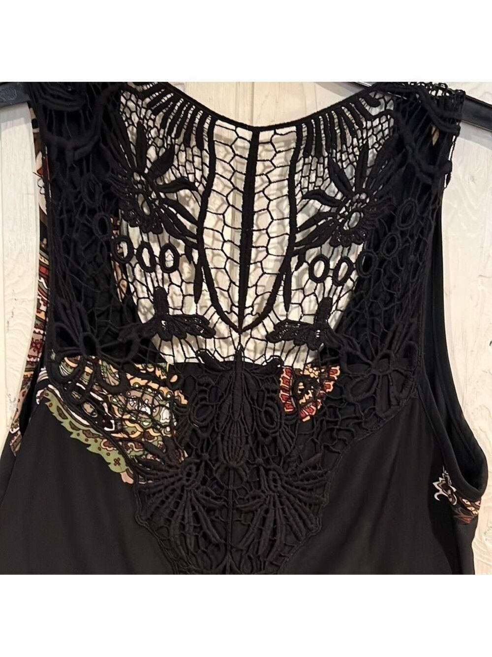 Sandra Darren Maxi Dress Crochet Back Size 12 - Picture 6 of 15